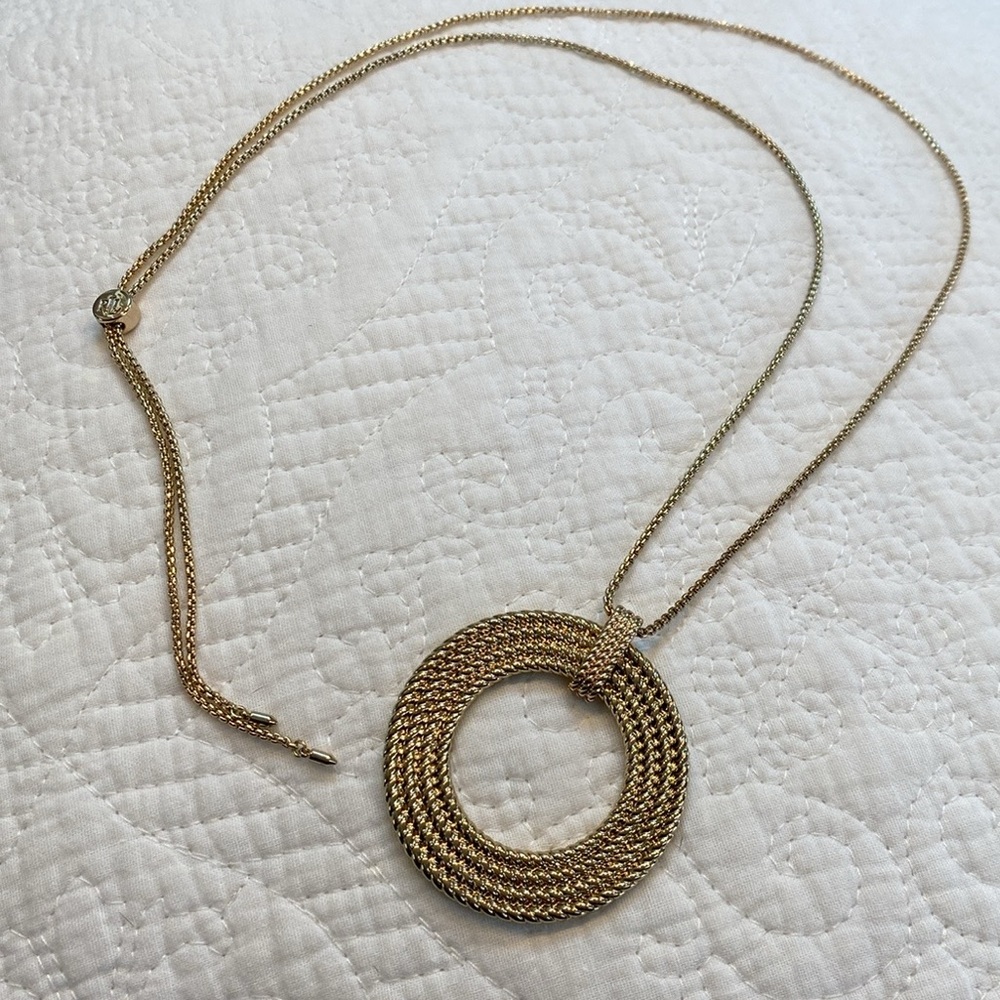 Lauren Ralph Lauren Gold-Tone Rope Multi-Row Open Circle 36” Pendant Necklace - Picture 10 of 16